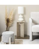 Table d’appoint Pietra blanche et beige - 30x50x30 cm