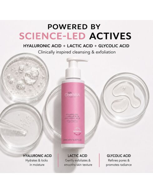 Gel nettoyant moussant avancé à l'acide hyaluronique - 200ml