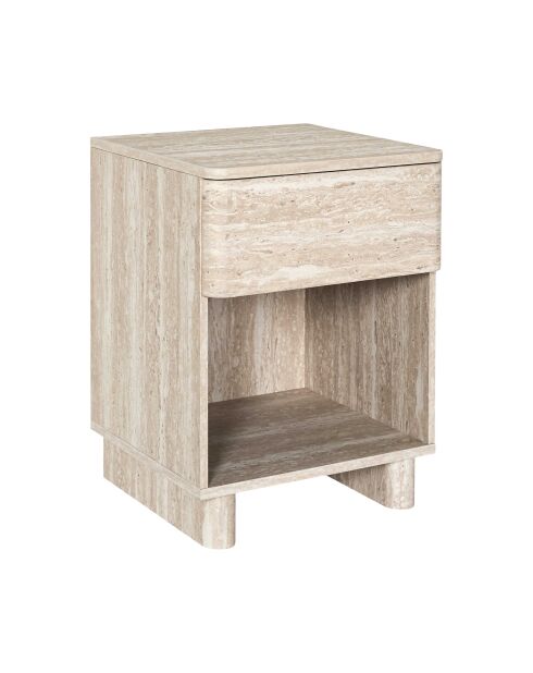 Pietra Nachttisch weiß und beige - 40x56x36,5 cm