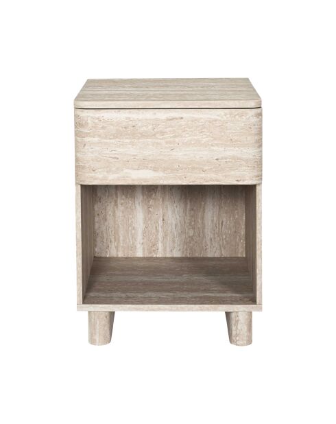 Pietra Nachttisch weiß und beige - 40x56x36,5 cm