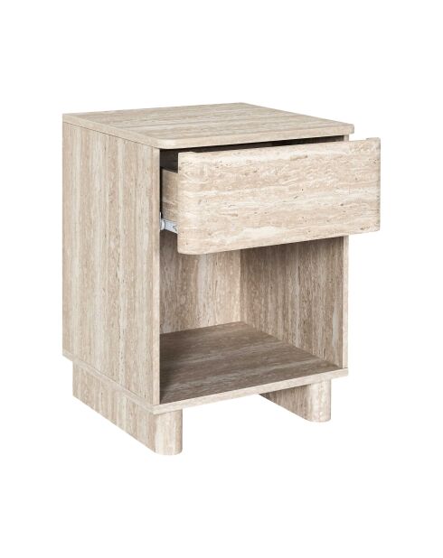 Pietra Nachttisch weiß und beige - 40x56x36,5 cm
