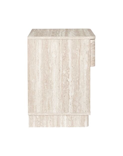 Pietra Nachttisch weiß und beige - 40x56x36,5 cm