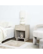 Pietra Nachttisch weiß und beige - 40x56x36,5 cm