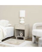 Pietra Nachttisch weiß und beige - 40x56x36,5 cm