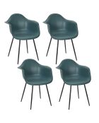 Set di 4 poltrone Gustav blu - 62x85x59 cm