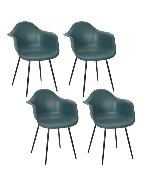 Set von 4 blauen Gustav-Sesseln - 62x85x59 cm