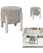 Lot de 2 tabourets Emilia taupe - 35x35x35 cm