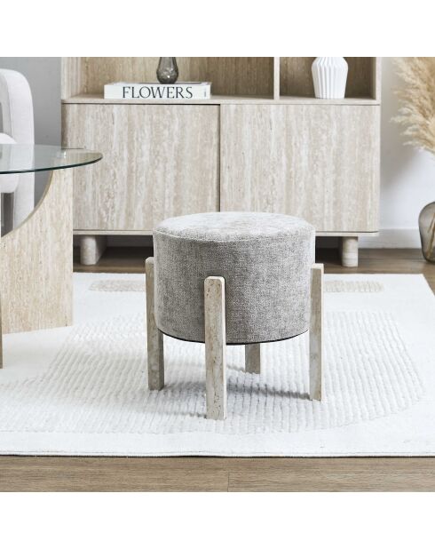 Lot de 2 tabourets Emilia taupe - 35x35x35 cm