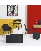 Set di 4 sedie Atome nere - 44x86x54 cm