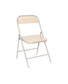 Lot de 4 chaises pliante Terra Nova blanches et beige - 44x78x45 cm