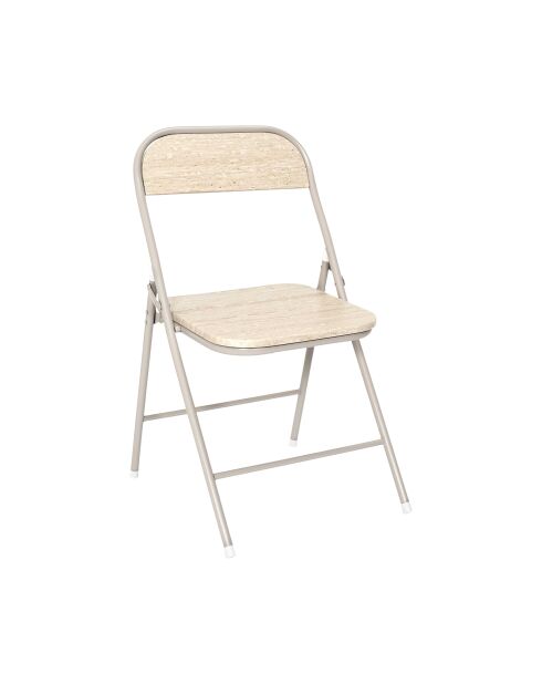 Lot de 4 chaises pliante Terra Nova blanches et beige - 44x78x45 cm