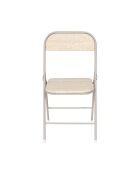 Lot de 4 chaises pliante Terra Nova blanches et beige - 44x78x45 cm