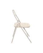Lot de 4 chaises pliante Terra Nova blanches et beige - 44x78x45 cm