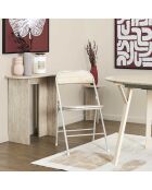 Lot de 4 chaises pliante Terra Nova blanches et beige - 44x78x45 cm
