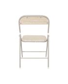 Lot de 4 chaises pliante Terra Nova blanches et beige - 44x78x45 cm