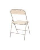 Lot de 4 chaises pliante Terra Nova blanches et beige - 44x78x45 cm