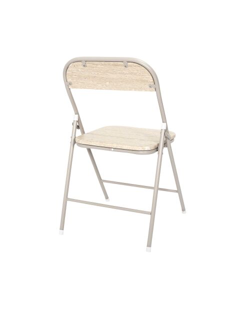 Lot de 4 chaises pliante Terra Nova blanches et beige - 44x78x45 cm