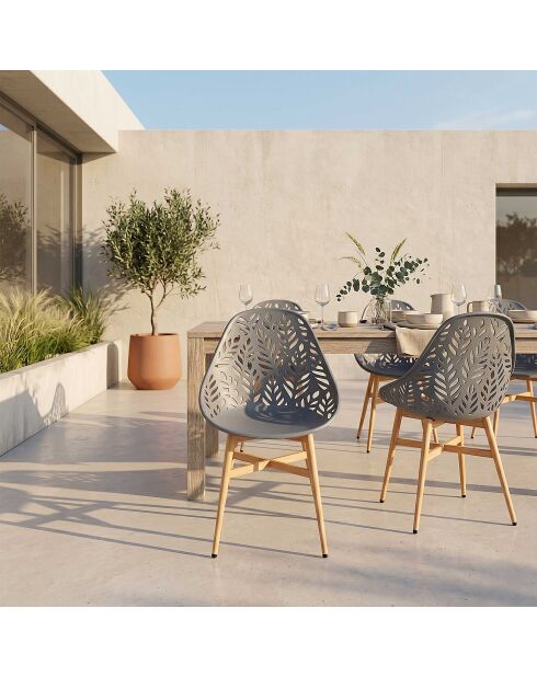 Set di 4 sedie Lucena grigie - 52,3x83,4x53,3 cm