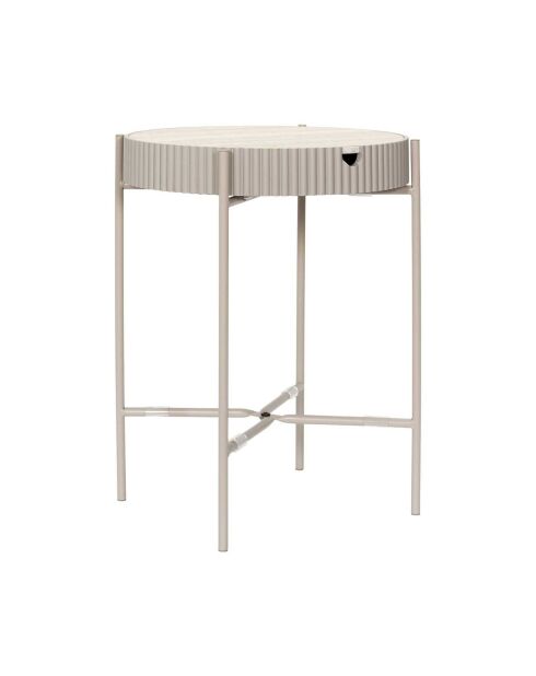 Mesa de almacenamiento Terra Nova blanca y beige - 39x48x39 cm