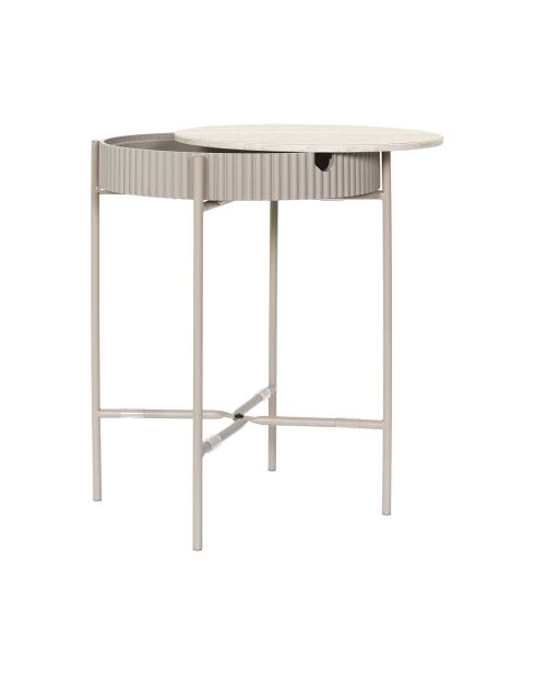 Mesa de almacenamiento Terra Nova blanca y beige - 39x48x39 cm