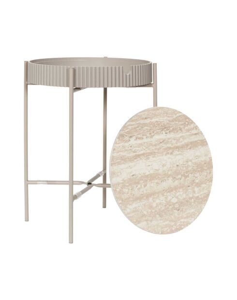 Mesa de almacenamiento Terra Nova blanca y beige - 39x48x39 cm