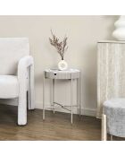 Mesa de almacenamiento Terra Nova blanca y beige - 39x48x39 cm