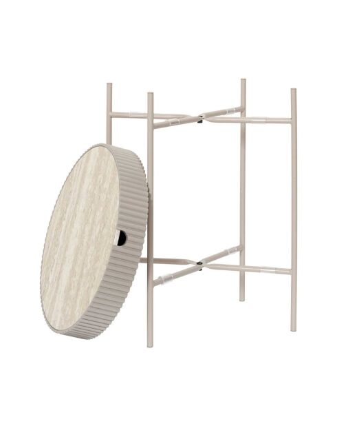 Mesa de almacenamiento Terra Nova blanca y beige - 39x48x39 cm