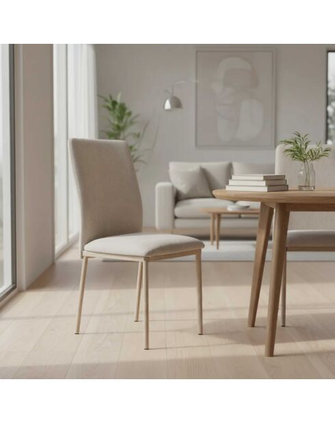 Set aus 2 beigen Emilia Stühlen - 52x91x43 cm
