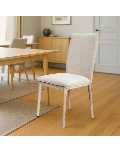 Set aus 2 beigen Emilia Stühlen - 52x91x43 cm