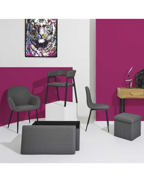 Set von 4 grauen Atome-Stühlen - 44x86x54 cm
