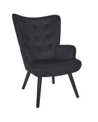 Fauteuil de salon Giulia noir - 68x96x75 cm