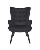 Fauteuil de salon Giulia noir - 68x96x75 cm