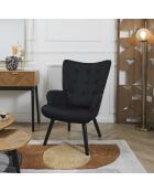 Fauteuil de salon Giulia noir - 68x96x75 cm