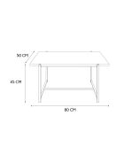 Table basse Loka marron et noire - 80x45x50 cm