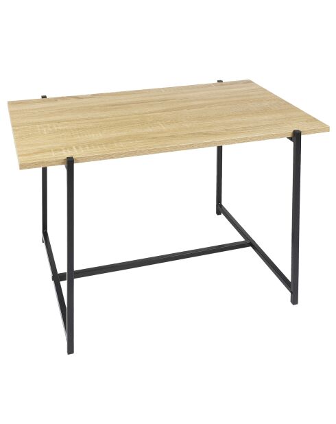 Table basse Loka marron et noire - 80x45x50 cm