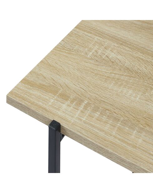Table basse Loka marron et noire - 80x45x50 cm