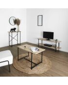 Table basse Loka marron et noire - 80x45x50 cm