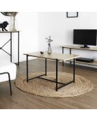 Table basse Loka marron et noire - 80x45x50 cm