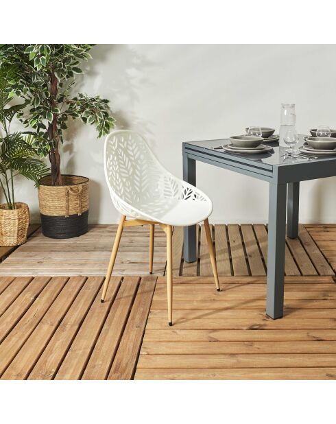 Lot de 4 chaises Lucena blanches - 52,3x83,4x53,3 cm