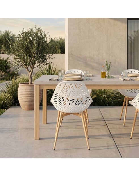 Lot de 4 chaises Lucena blanches - 52,3x83,4x53,3 cm