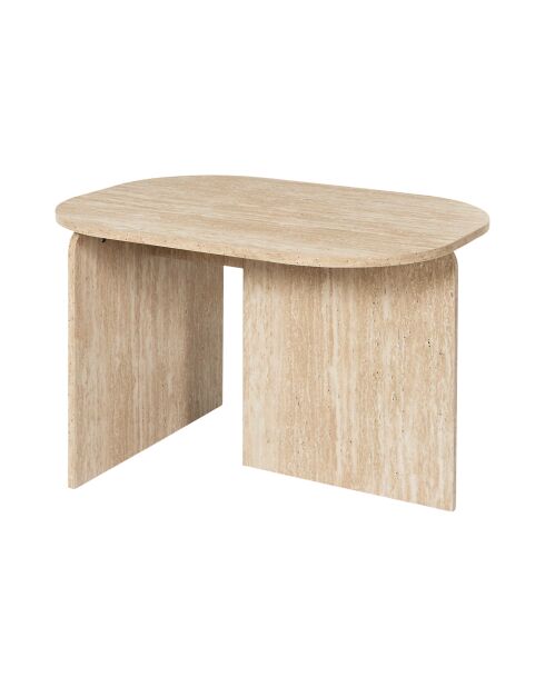 Table basse Pietra blanche et beige - 72x45x53 cm