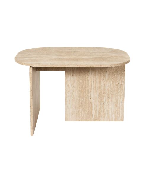 Table basse Pietra blanche et beige - 72x45x53 cm