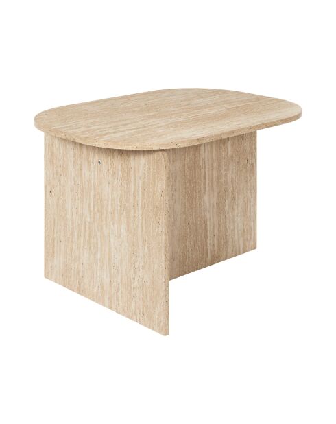 Table basse Pietra blanche et beige - 72x45x53 cm