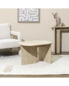 Table basse Pietra blanche et beige - 72x45x53 cm