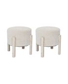 Lot de 2 tabourets Emilia beiges - 35x35x35 cm