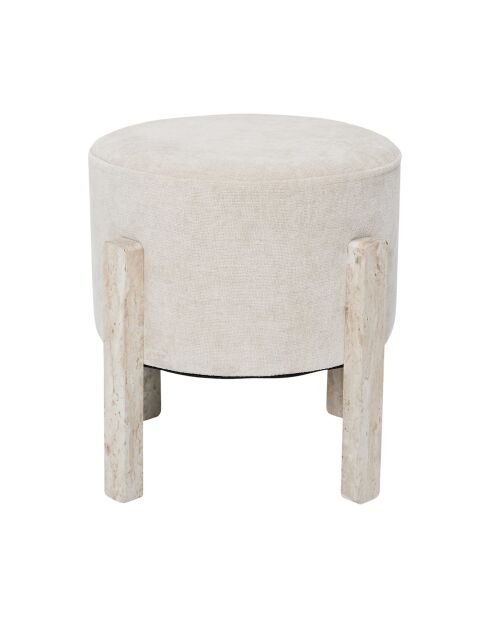 Lot de 2 tabourets Emilia beiges - 35x35x35 cm