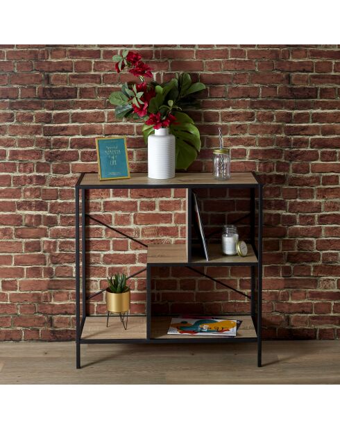 Étagère Edison marron et noire - 80x79,5x30 cm