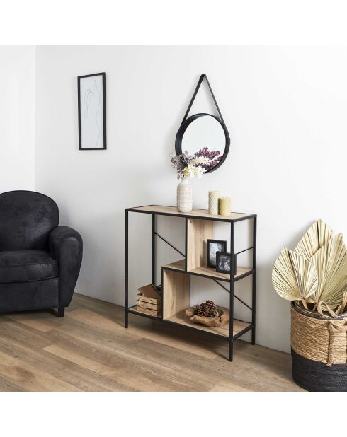 Étagère Edison marron et noire - 80x79,5x30 cm