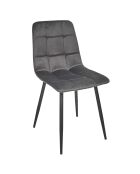Lot de 4 chaises Mateo grises - 45x88x52 cm