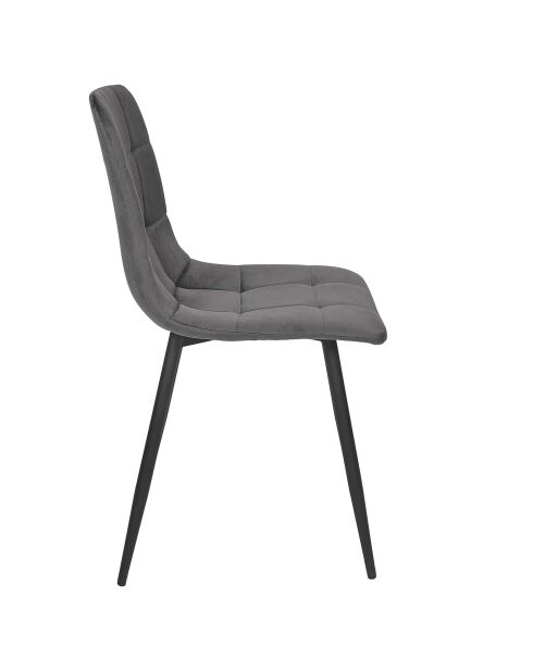 Lot de 4 chaises Mateo grises - 45x88x52 cm